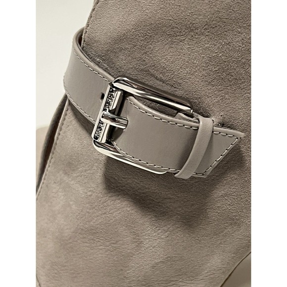 Michael Kors Open Toe Gray Leather Ankle Bootie High Heel Pumps Sz 10 M - Picture 5 of 12